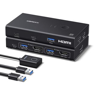 UGREEN Switch KVM HDMI 2 Entrées 1 Sorties 4K 60Hz pour 2 Affichage