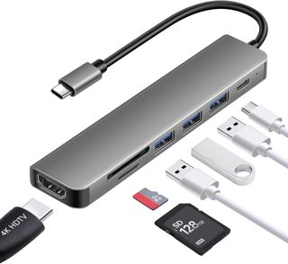 Hub USB C 7-en-1 avec HDMI 4K SD/TF, Ports USB 3.0 et 2 USB 2.0