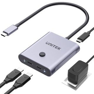 Unitek Commutateur USB-C 20 Gbit/s bidirectionnel 8K60 Hz 4K144 Hz 100 W PD