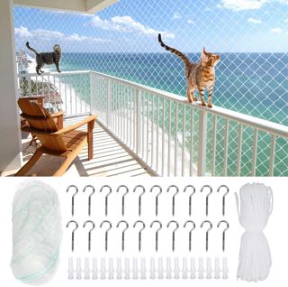 Filet Chat Balcon, 3 x 8 m Filet de Protection Chat Transparent