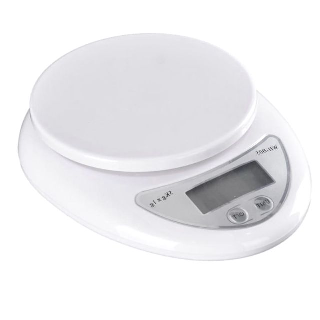 TOPBATHY Balance Électronique Alimentaire 5 Kg/1 G, Mini Balance Cuisine Précise En Plastique Blanc, Fonction Tare, Écran Lcd Clair, Utilisation Domestique Pour Peser Aliments Et Ingrédients