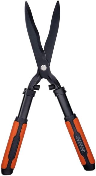 BLACK+DECKER Taille Haie Ondulé - Cisaille de Jardin 53 cm - avec Lames Dentelées en Acier - Outillage de Jardin - Noir/Orange