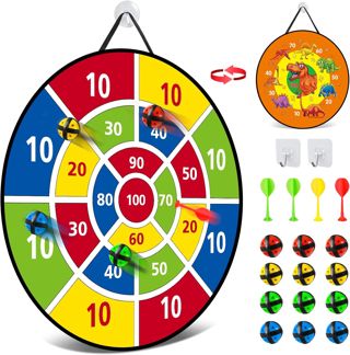 Kiztoys 66 cm Jeux de Fléchettes Double Face pour Enfants, Pliable
