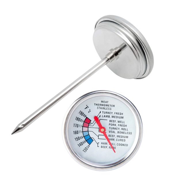 Cabilock Thermomètre à Viande à Aiguille en Acier Inoxydable, Mesure Rapide et Précise, pour Cuisson Barbecue Cuisine Maison