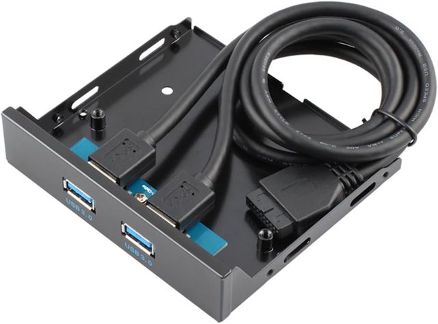 CY USB 3.0 4 Ports Hub USB 3,5 Pouces en métal avec Panneau Avant à 15 Broches SATA