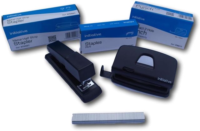 Perforatrice compacte à 2 trous avec agrafeuse demi-bande en métal et 5000 agrafes