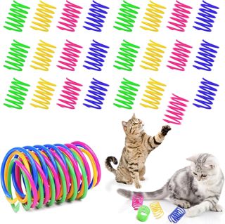 Jouet De Chat À Ressort [24 Pièces], 21mm Nuit Lumineux Printemps Jouet De Chat, Ressorts en Spirale, Coloré Printemps en Plastique [Petit]