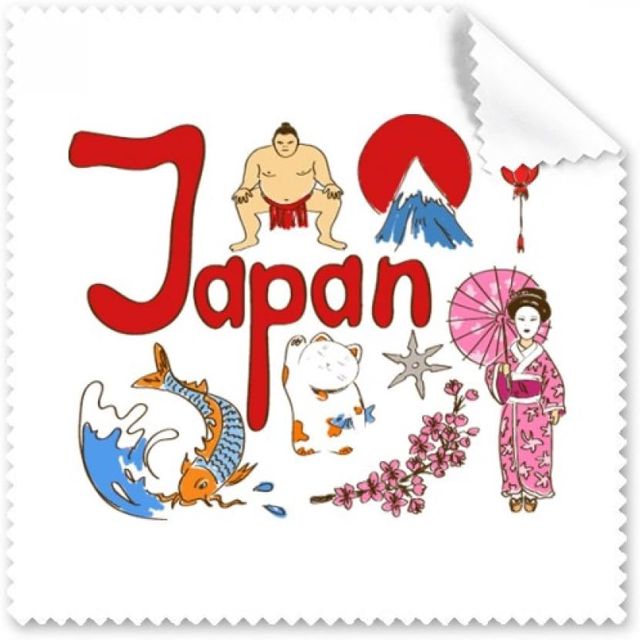Équipe du Japon de Symbole Landmark Motif Lunettes Chiffon Chiffon de Nettoyage Nettoyant pour écran de téléphone 5 pcs Cadeau