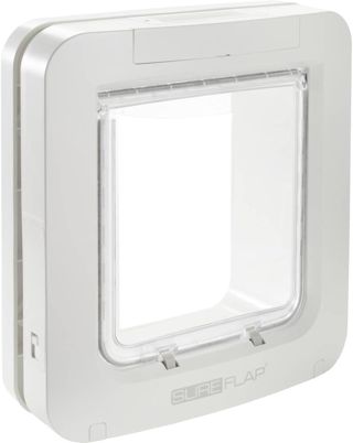 Grande chatière à Puce électronique pour Chats et Petits Chiens SureFlap Sure Petcare, Fonction Couvre-feu, Compatible avec Les médaillons d'identification par radiofréquence et Les micropuces,Blanc
