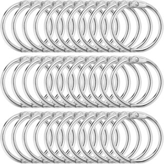 100 Pcs Anneaux de Reliure 25mm Anneaux Articulés Métalliques pour Livre Classeur Porte-clés Cahier Scrapbooking à Bloc-note Bricolage Albums