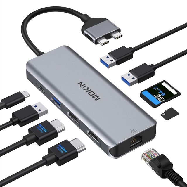 MOKiN Station d'accueil USB C Hub Adaptateur Mac pour MacBook Pro/Air