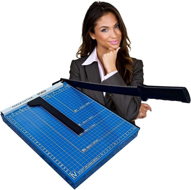 Ediesi, Massicot, A4, Coupe Papier, Guillotine, pour Home, Feuilles A4, Cisaille pour Office, Professionnel, Manuel, Précision Maximale, 3 Couleurs disponibles (Blanc)