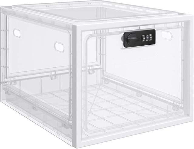 SUKUOS Boîte verrouillable pour médicaments, boîte de rangement verrouillable pour médicaments, nourriture et sécurité domestique - Noir