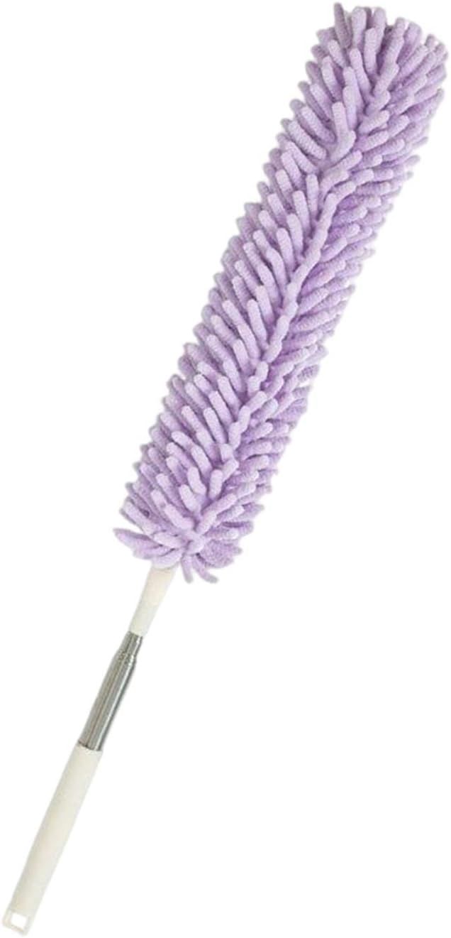 Plumeau Télescopique Flexible de 1,3 M pour Le Nettoyage des Ventilateurs de Voiture, Violet