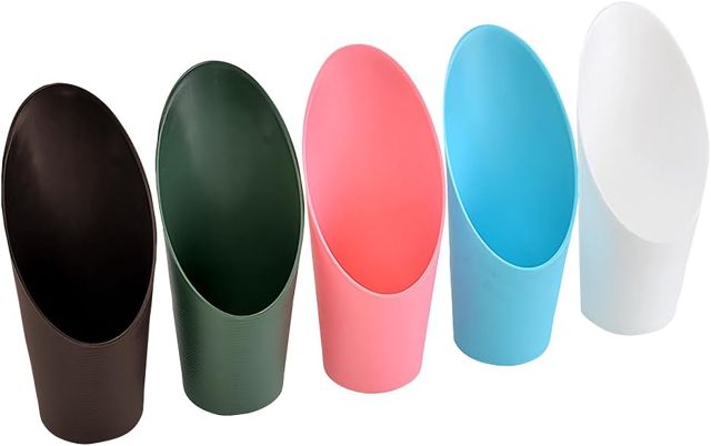 JIHUOO Lot de 5 petites pelles de terre en plastique pour bonsaï - Seau de jardinage - Pelle de jardinage - Outil de transplantation de plantes