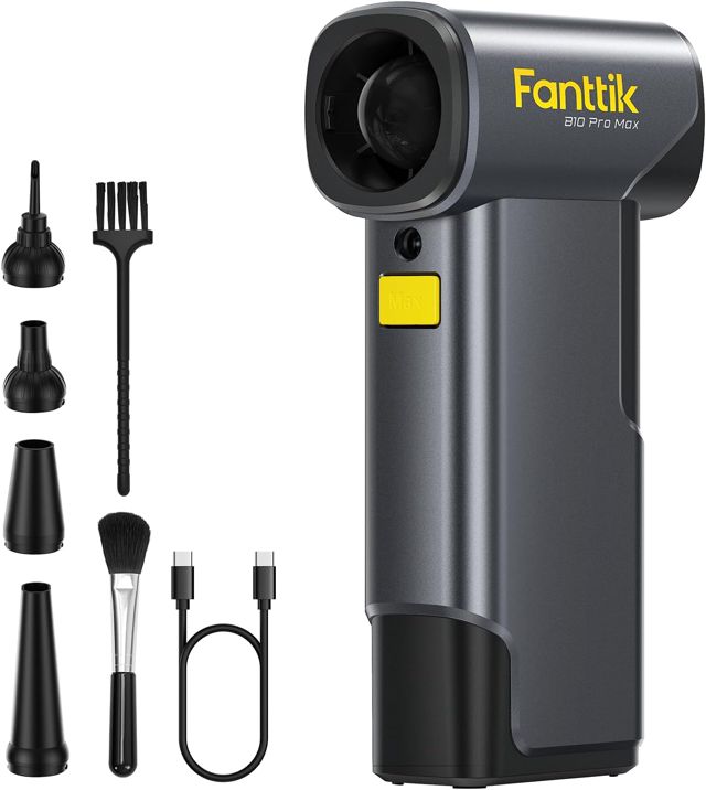 Fanttik B10 Pro Max Souffleur d'air électrique, 28,8 Wh moteur Brushless 130000 tr/min, 6 niveaux de puissance réglables, Souffleur Air Comprimé pour PC, voiture, maison et extérieur