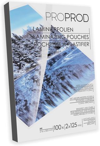 Pochettes de plastification brillantes A4 2x100 microns , Pack de 100 - L'emballage peut varier