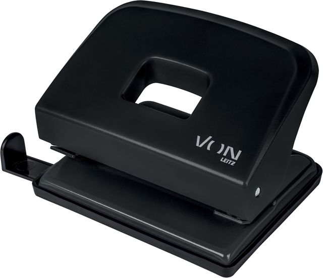 Perforatrice Leitz 50200035 pour 20 feuilles, rail de butée avec indications de format, taille compacte idéale pour la maison, le bureau ou l'école, métal et plastique, bleu