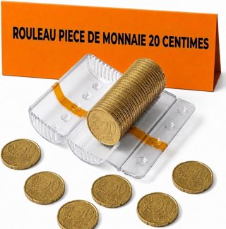 AF® Lot de 100 rouleau piece de monnaie 2 euro, 100 rangement pieces de monnaie | Organise et protège votre argent en tubes à monnaie en plastique