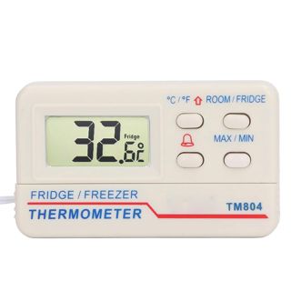 YWBL-WH Thermomètre de Réfrigérateur, Appareil Numérique ABS avec Alarme pour Congélateur et Réfrigérateur, Gadget de Précis de -10 à 122F pour la Cuisine