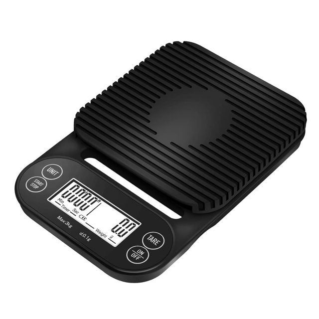 Balance numérique, Balance à café numérique 3kg 0.1g avec minuterie, affichage LCD, balance de cuisine