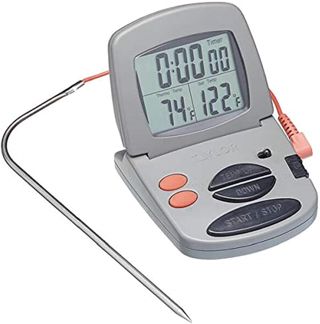 Taylor Pro Thermomètre de Cuisine pour Confiture, Jauge de Température pour la Cuisson de Confiture, Sucre, Caramel, Confiserie, Fritures avec Poignée Tactile, Acier Inoxydable Argent / Noir