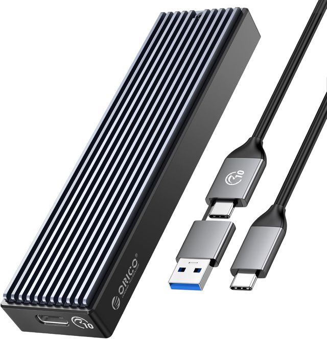 ORICO Boîtier M.2 SSD NVMe USB 3.2 Gen 2 10 Gbps Adaptateur USB3.2/ USB3.1 Gen2 USB-C Boîtier Disque Dur pour M.2 PCIe NVME M-Key 2230/2242/2260/2280 SSD, avec UASP - M2PV