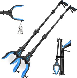 Kekoy 2 pqt pince ramasse objet pliable et légère avec phare, 82cm, bleu