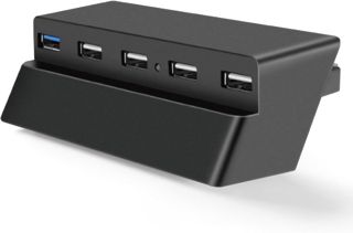 TNP 5 Port USB Hub pour PS4 Slim Edition - Adaptateur Haut Débit USB 3.0/2.0, Accessoires, Connecteur de Concentrateur d'Extension, Séparateur, Clavier, Chargeur, Souris, Portable, Prise