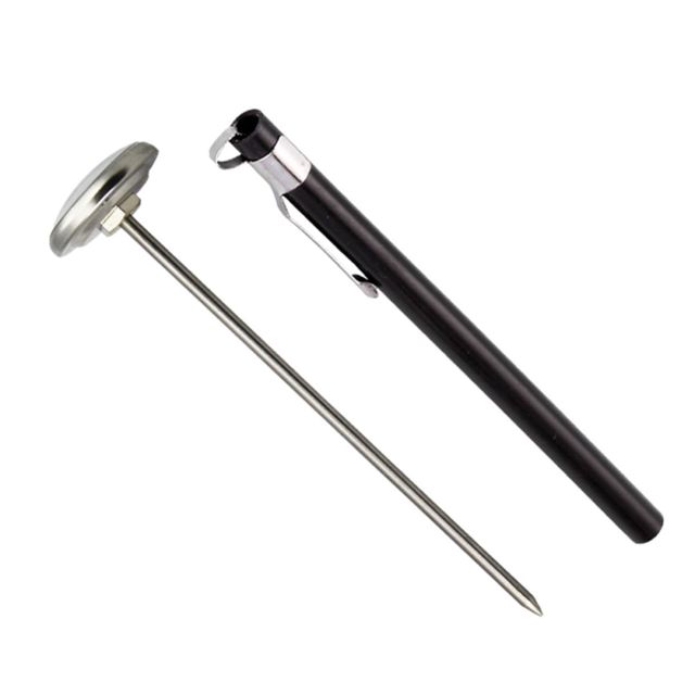 Zerodeko Thermomètre Alimentaire Sonde Filaire en Acier Inoxydable Haute Précision Protection Environnementale, Couleur Noir Mini Thermomètre Cuisine et Hôtel