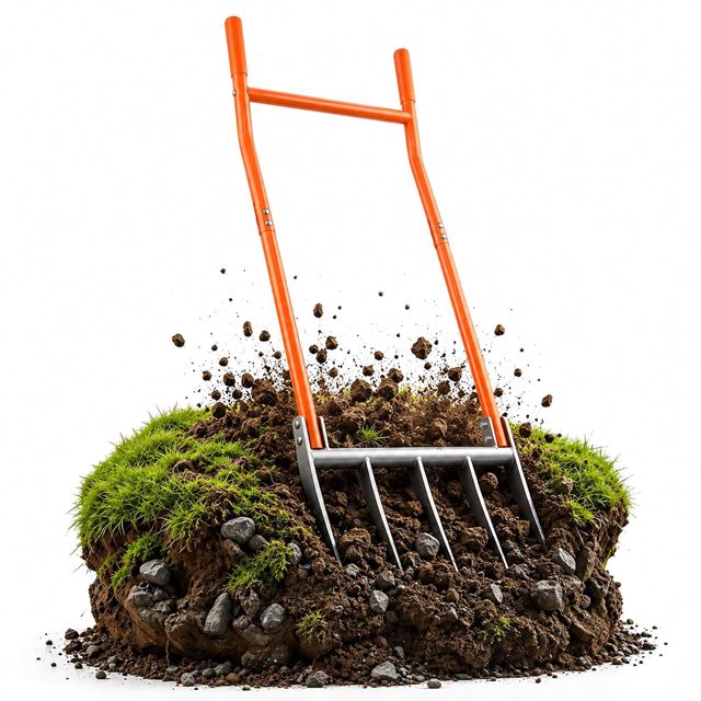 Fourche à Bêcher de Jardin 5 Dents Robuste en Acier 51 cm