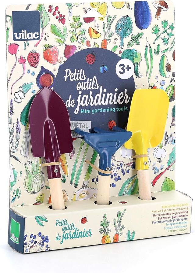 Vilac - Set du Petit Jardinier avec Outils de Jardinage en Bois Dès 3 Ans
