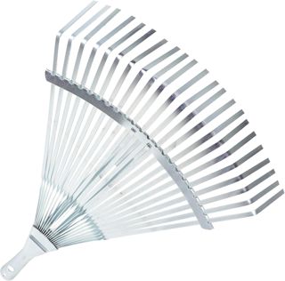 Tête de Râteau à Feuilles Réglable 22 Dents en Métal, Argenté