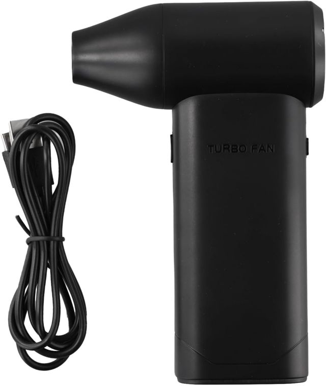 Mini turbofan Souffleur 130 000 tr/min Batterie 3000 mAh 3 vitesses 52 m/s Vitesse du vent pour équipement extérieur Nettoyage Ordinateurs Claviers (Noir)