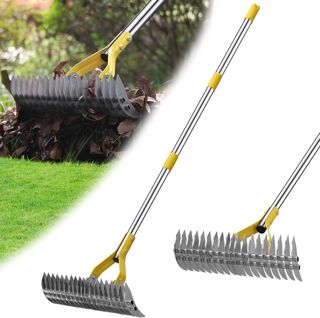 Scarificateur Manuel Réglable – Manche 114 cm, Lame 38 cm – Aération Et Ameublissement Du Sol – Élimine Le Feutre De Gazon Pour Pelouse Et Jardin Outils Jardinage Rateau Jardin
