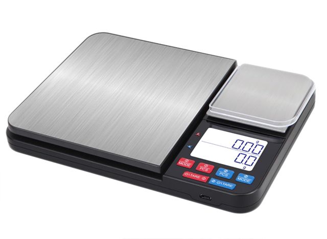 Lancoon Balance de cuisine numérique rechargeable avec deux plateaux de pesée 12 unités de pesée, plateau en acier inoxydable, affichage rétroéclairé clair pour les aliments, les herbes médicinales