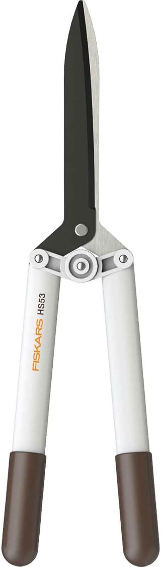 Fiskars Cisaille à haie HS53 pour tailler les haies et les arbustes, Longueur : 54,4 cm, Poids: 610 g, Blanc/Orange, FiberComp/Acier, Light, 1026931