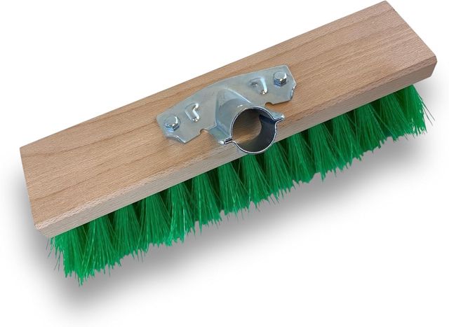 Kibros Balai cantonnier Jardinage 32 cm Fibre PVC Verte ondulée Manche Bois