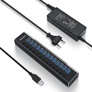 RSHTECH Hub USB Alimenté à 13 Ports, Aluminium Hub USB 3.0, RSH-A13-5