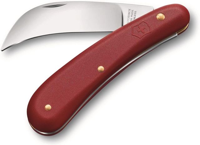Victorinox Serpette M Couteau de Jardin, Lame Courbée, 110 mm, Rouge