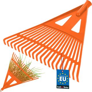 KOTARBAU® Rateau à Feuilles - Plastique - 37 cm - Orange - sans Manche - Râteau Jardin - Balai à Gazon - Ramasse Feuilles - Léger - Résistant - Entretien Jardin