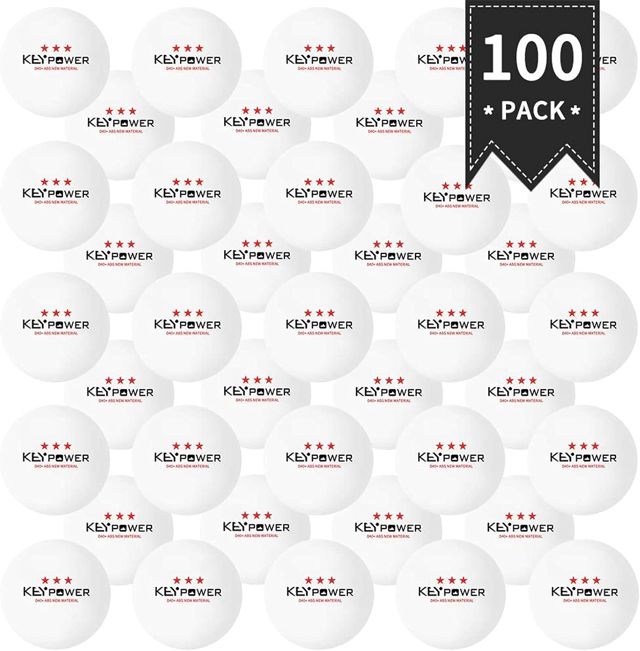 ENG Lot de 100Pcs Ping-Pong Balles de Tennis de Table en résine ABS 40 mm 3 étoiles pour Exercices, Entraînements, Club de Tennis de Table, Amateurs, Adultes et Enfants Jeux