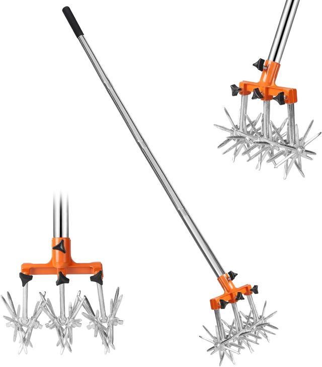 DBREAKS Cultivateur Rotatif Réglable Emietteur Terre Manche Rétractable