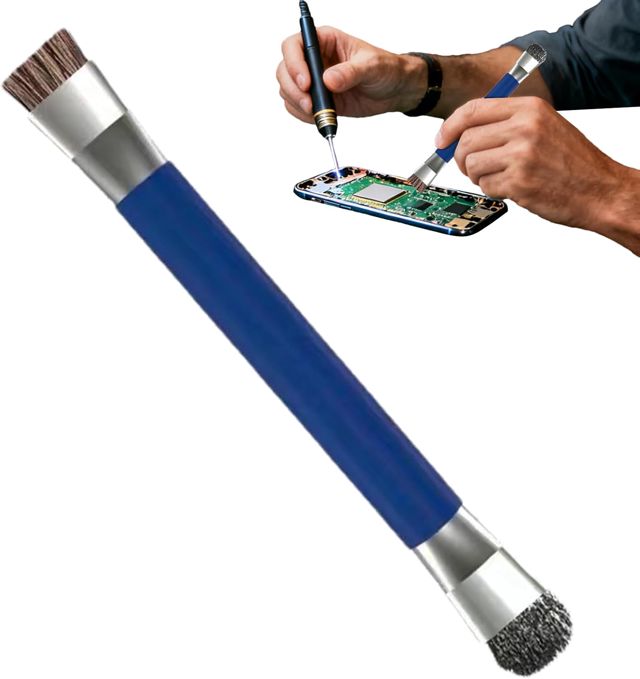 Brosse de nettoyage électronique, plumeau de précision à double tête, outil de nettoyage de clavier antistatique, long manche compact, pour ordinateur portable, piano, accessoire multifonction pour