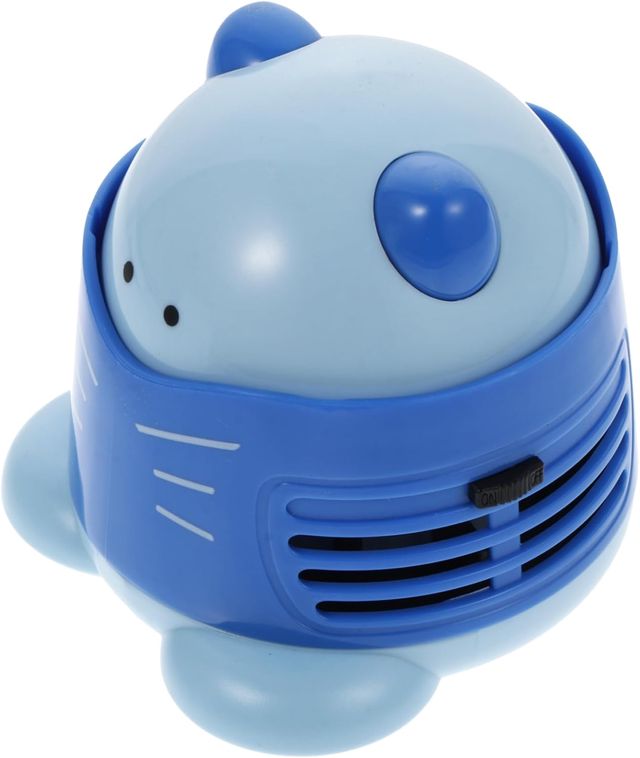 Mini Aspirateur de Bureau Dépoussiéreur pour et Miettes Bleu en Plastique pour Nettoyage de Table pour École et Bureau