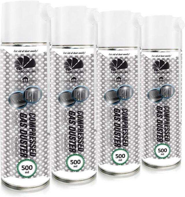 Fournitures de bureau 4x 500ml AABCOOLING Home&Office Bombe a Air Comprimé Gas Duster K2, Idéale Pour Enlever la Poussière, Nettoyage de l'équipement de bureau, Bombe d'Air Sec