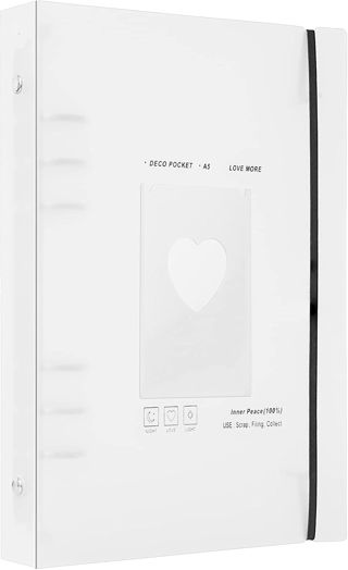 Lot de 6 anneaux de reliure Kpop - 25 feuilles - 200 poches - 4 pouces - En vrac - Rechargeable - Pour cartes personnelles - Couverture étanche, Blanc(200 poches)