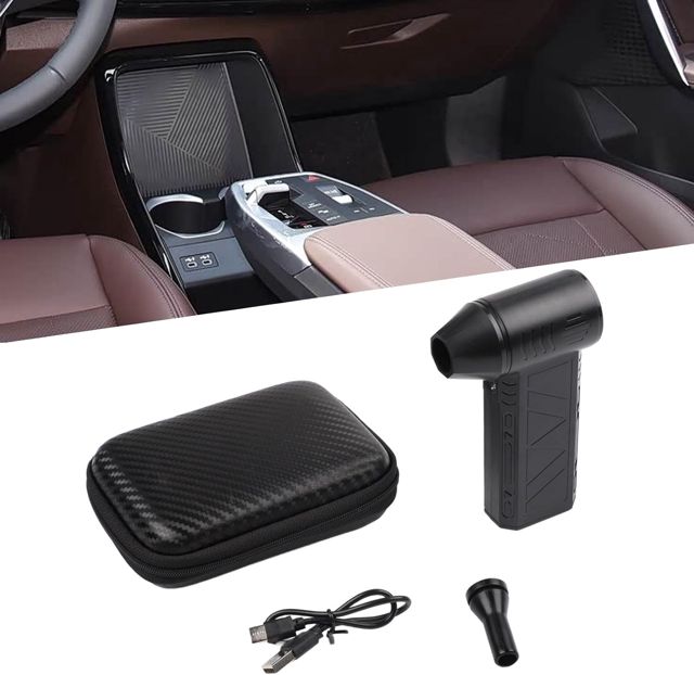 Souffleur Électrique 130000 RPM Turbo Ventilateur Balais 200W pour Nettoyage Clavier pour voiture pour camion avec LED
