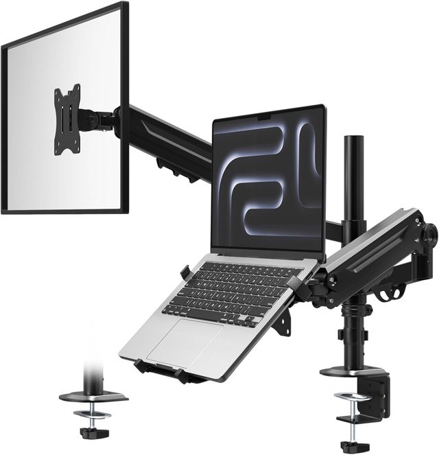 Support Ecran PC Portable avec Plateau pour Ecran 32" et PC Portable 17"