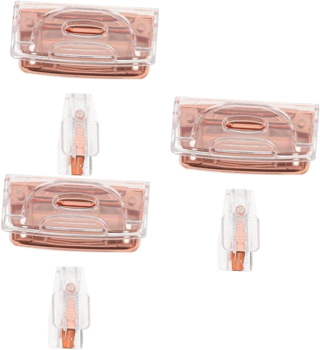 DOITOOL 2 Ensembles Transparent Perforateur et Retire Agrafes Compact pour Outils de Pratiques et Élégants